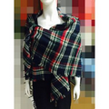 Big Square Plaid Blanket Wholesale Poncho